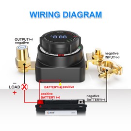 Battery Disconnect Switch with Digital Voltage, DC 5-80V 300A High Power Master Isolator On Off Kill Switch for Car Rv Yachts Heavy Trucks Construction Vehicles
