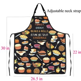 Thanksgiving Aprons with Pockets Thanksgiving Turkey Day Gifts Turkey Gravy Beans And Rolls Let Me See That Casserole Apron