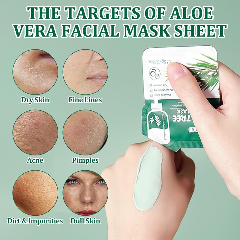 20 PCS Clay Face Mask Clay Mask Green Tea Deep