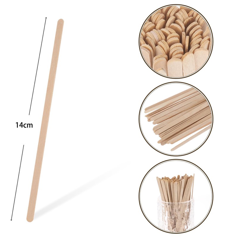 HREDZEO Wooden Coffee Stirrers,200 Pcs Coffee Stirrers Coffee Stir Sticks