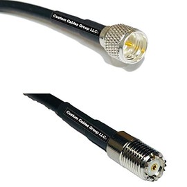 3 feet RG58 Mini UHF Male to Mini UHF Female RF Pigtail Coaxial Cable
