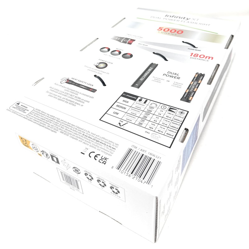 Infinity X1 Dual Power Rechargeable Flashlight 5000 Lumens