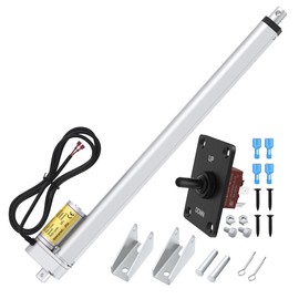 RVMARINEPAT 18 Inch High Speed Linear Actuator 12V 1000N Stroke 14mm/s IP54 Waterproof Linear Actuator with Reverse Polarity Switch 12v for RV Motor Home