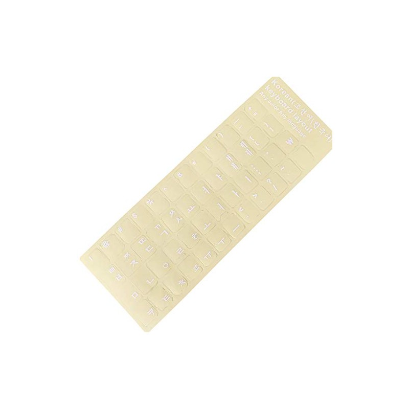 Mars Fox Korean Keyboard Stickers Transparent Background White Letters for