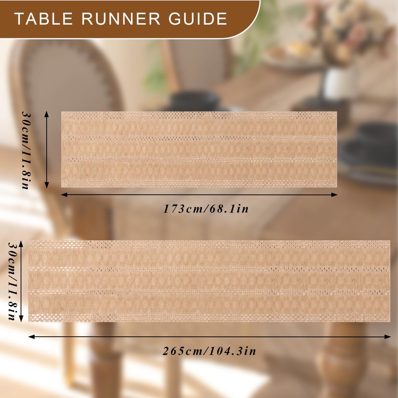 Fecialy Boho Table Runner Farmhouse Burlap Table Runners Woven Macrame
