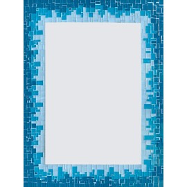 Zorigs Mirror Wall Art Décor – Handcrafted Decorative Wall Mirror, Sea-Blue, Turquoise, Pastel Blue Mosaic Mirror, 32" X 24" Rectangular Mirror for Hallway, Bedroom, Bathroom, Living Room