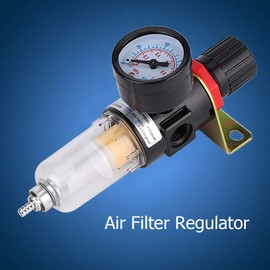 Aqur2020 Regulador de Filtro de Aire, Regulador de Filtro de Compresor de Aire de 1/4" Trampa de Humedad de Presión de Agua Compresor Separador de Agua Y Aceite