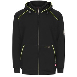 BOCOMAL FR Hoodies 12oz Heavyweight Cotton Fleece Zipper Front Flame Resistant Contrast Stripes Hooded Sweatshirts