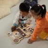 Wooden Sensory Bear Shaped Learning Toddler Busy Board for Playroom,