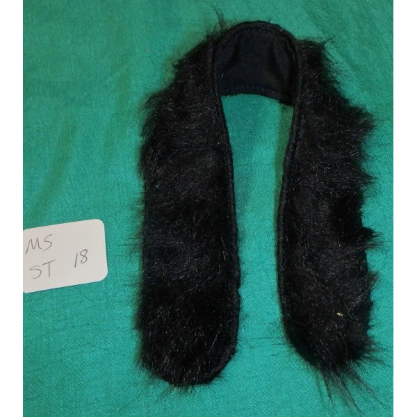 Long Black Faux Fur Stole Black Nylon Lining 12"x1" for