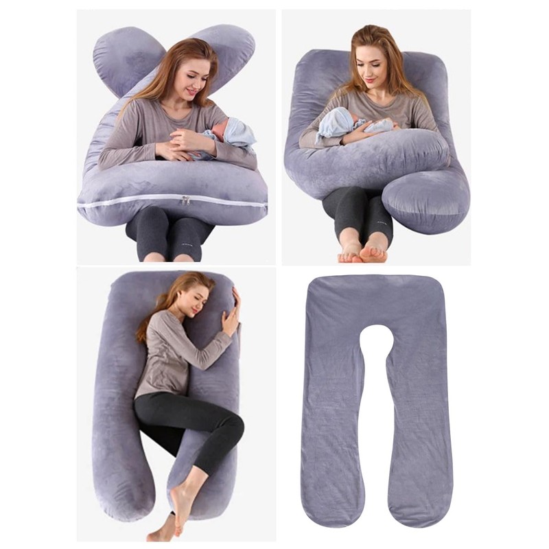 LNGJIN U-shaped pillowcase for pregnancy pillow, 140 x 80 cm,