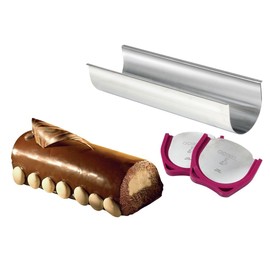 GOBEL - Moule à buche étanche (wasserdichte Pfanne) - Pfannkuchenrinne aus Edelstahl - Leichte Pfannenform 30 x 8,5 x 6,8 cm - Fassungsvermögen bis zu 1,5 L - Hergestellt in Frankreich.