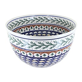 Blue Rose Polish Pottery Evergreen Large Mixing Bowl