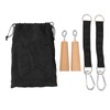RiToEasysports Wooden Pull Up Handles Hand Grips Strength Trainer Training
