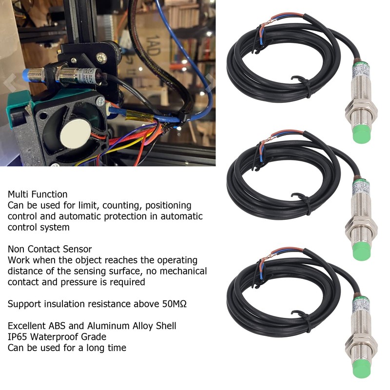 5 Pcs NPN NC M12 Inductive Proximity Sensor IP65 Waterproof