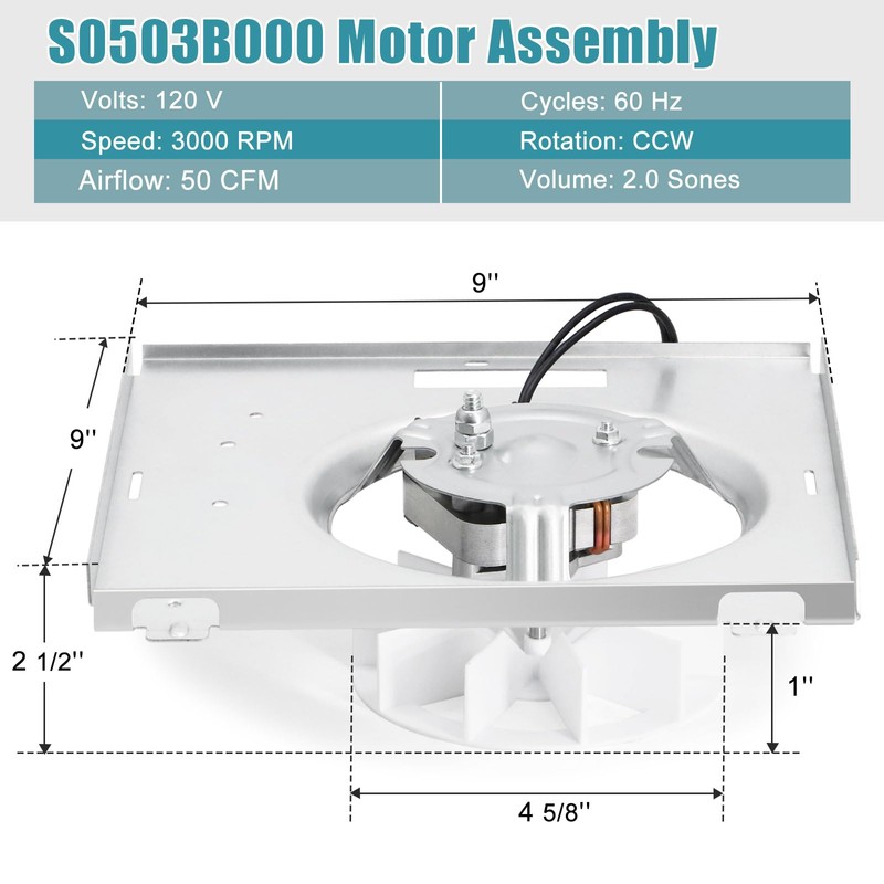 763RL B Unit, 763RLN B Unit, S0503B000 Bathroom Fan Motor