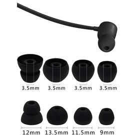 Zotech 4 Pairs Replacement Eartips Silicone Earbuds Buds Set for Beats Flex Wireless Earphone Headphones (Black)