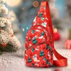 Maxoner Christmas pattern Chest Bag Waist Bag Large Capacity Unisex
