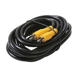 6' FT RCA Cable RG59 Coaxial Male Each End Gold Video Shielded Male Cable Patch 75 Ohm Black with Yellow Push-On RCA Component Hook-Up Connector Jack Plugs
