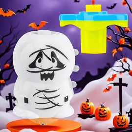 Cream Kids Sparkling Musical Gyroscope,/Christmas Theme With Launcher, Spinning Launcher. Family Interaction, Party Favor - Color: White doll top