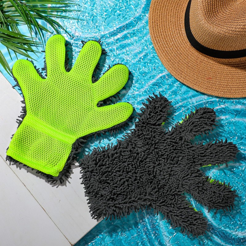 Hushee 2 Pcs Pool Cleaning Scrubbing Mitt Cleaning Gloves for