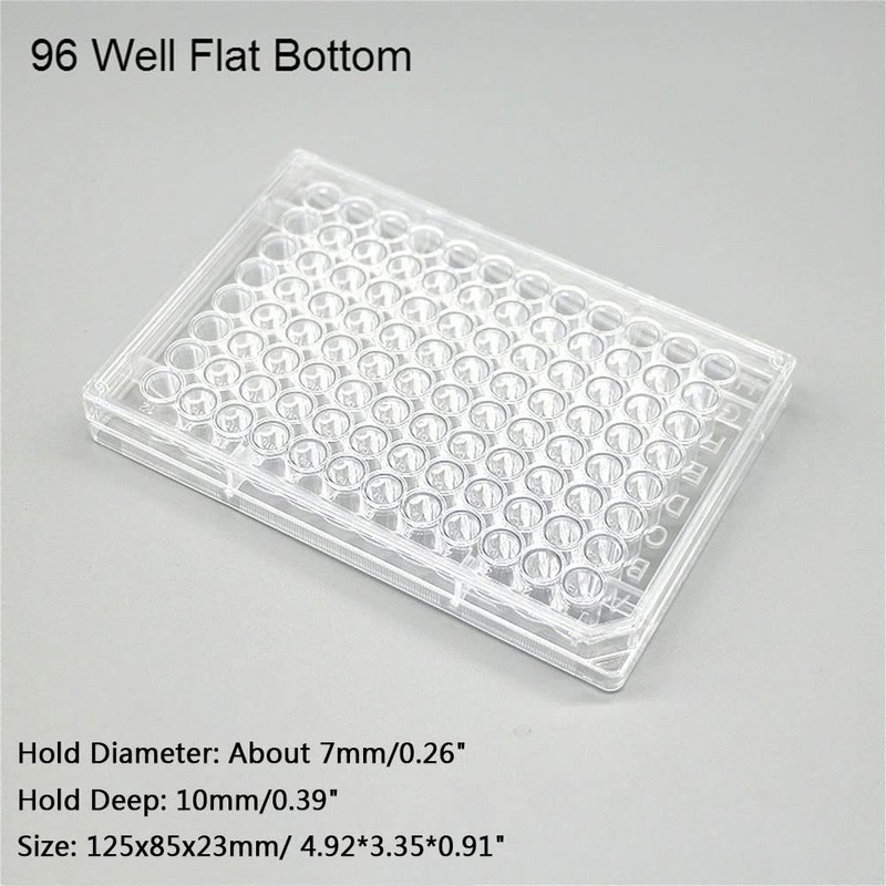 96-Well Cell Culture Plate，5PCS，Flat Bottom
