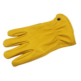 NBLEAGLO Leather Gardening Gloves Thorn proof garden Work gloves For Men and Women, Safety Heavy Duty Working Gloves with Reinforced Palm (Yellow, Extra Large)