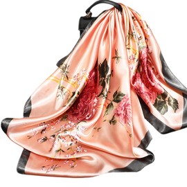 FAIRYGATE Satin Tuch für Haare Natürliche Maulbeerseide Schal Seidentuch Grafikdruck Klein Weich Quadratisch Seidenschal für Damen DA2524