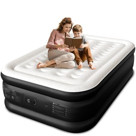 CHERIMOR Full Size Air Mattress with Built-in Pump, 18" Raised Comfort, 48Hr Leak-Proof Test, Upgraded Honeycomb Pillar Design, Supports 600 lbs, 2.5-Min Inflation for Home Guest Room Camping