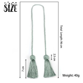 BEL AVENIR 2 Pack Curtain Handmade Tiebacks Decorative Curtain Holdbacks with Tassel (Light Blue, 2 Pack)
