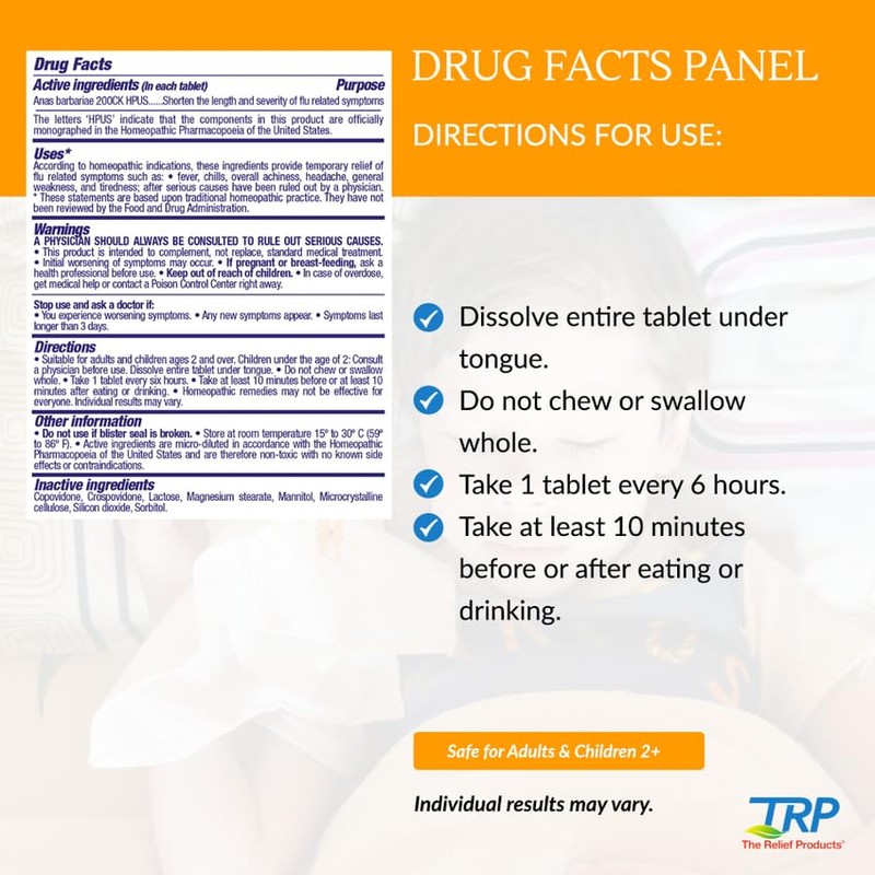 Com-Pare2 Flu Relief 30ct for Cold and Flu Symptoms