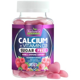 Calcium Supplement Gummies - Sugar Free Calcium Gummy with 400 IU Vitamin D3 for Best Absorption - Supports Immune Health, Bones & Teeth - Nature's Calcium Chews for Women & Men - 120 Gummies