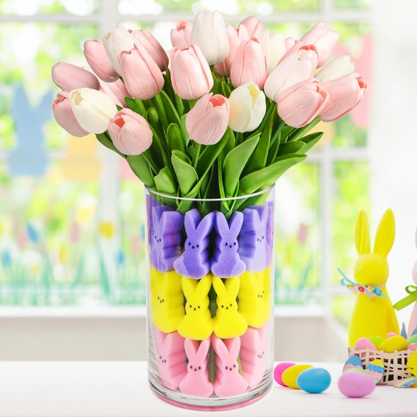 letesult letesult Easter Bunny Vase Filler Decorations, 16 PCS Tulips