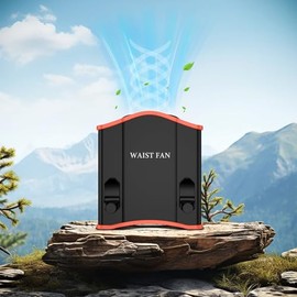 Fostex Portable Waist Fan Clip on Belt, 3 Speeds, Rechargeable,12000mAh Battery Over 40H Working Time, Low Noise, Wearable Waist Fan for Outdoor Works,Travel,Camping,Fishing