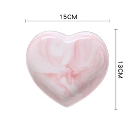 Zerodeko Pink Ceramic Heart Shaped Salad Plate Dessert Plate Dinner Bowl Heart Jewelry Dishes Stoarge Tray for Home Kitchen