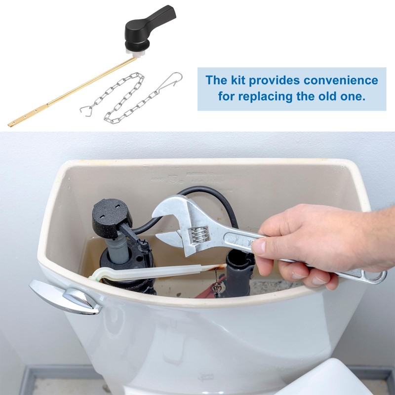 sourcing map 2Set Front Mount Universal Toilet Handle Replacement Kit