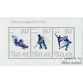 Togo 5226-5228 Sheetlet (complete. issue) unmounted mint/never hinged ** MNH 2013 Sotschi 2014 (Stamps for collectors) Winter sports (skiing/ice hockey/bobsleigh ...)