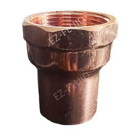 (10) EZ-FLUID 3/4" FTG x FIP LF Copper Bushing Female Adapter, Street Ftg x FIP, Sweat To Female Threaded,Reducing Bushing Adapter Solder Copper Pipe Fittings Plumbing