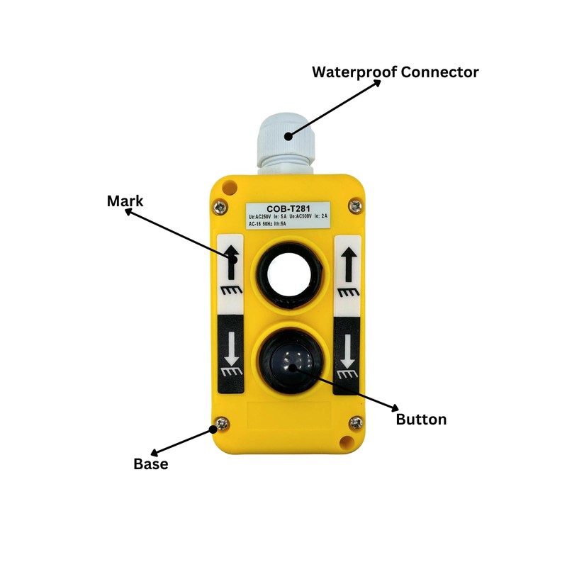 AUTO OCCASION Waterproof Industrial 4 Button Electric Hoist Crane Pushbutton