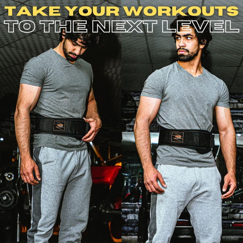 EVO Fitness Weight Lifting Belt AUTO LOCK 6.5” Neoprene Padded