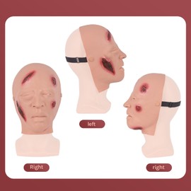 Simedutech Facial Trauma Model,Anthrax Face,Comprehensive Wearable Facial Pathology and Trauma Model for Military Simulation Training, Medical School Education