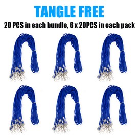 BAITEER 120 Pcs Blue Lanyards Premium Bulk Lanyards Round 36" with Swivel J Hook for ID Name Badge Holder, VIP, School, Kids, Coach, Conference, Festival and Hang Keys