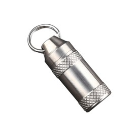 Titanium Pill Box Keyring, Mini Micro Pill Box Keyring, Pill Tin Titanium Capsule Pill Holder, Waterproof Small Pill Organiser Case for On the Go Travel Camping