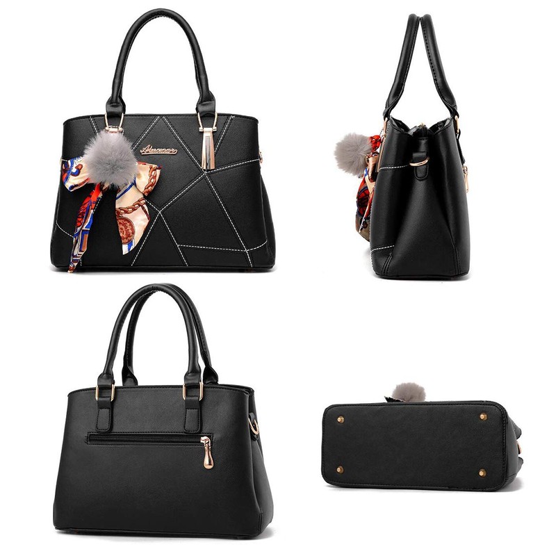 SMALLBLUER Bolsos de piel sintética suave para mujer, con asa