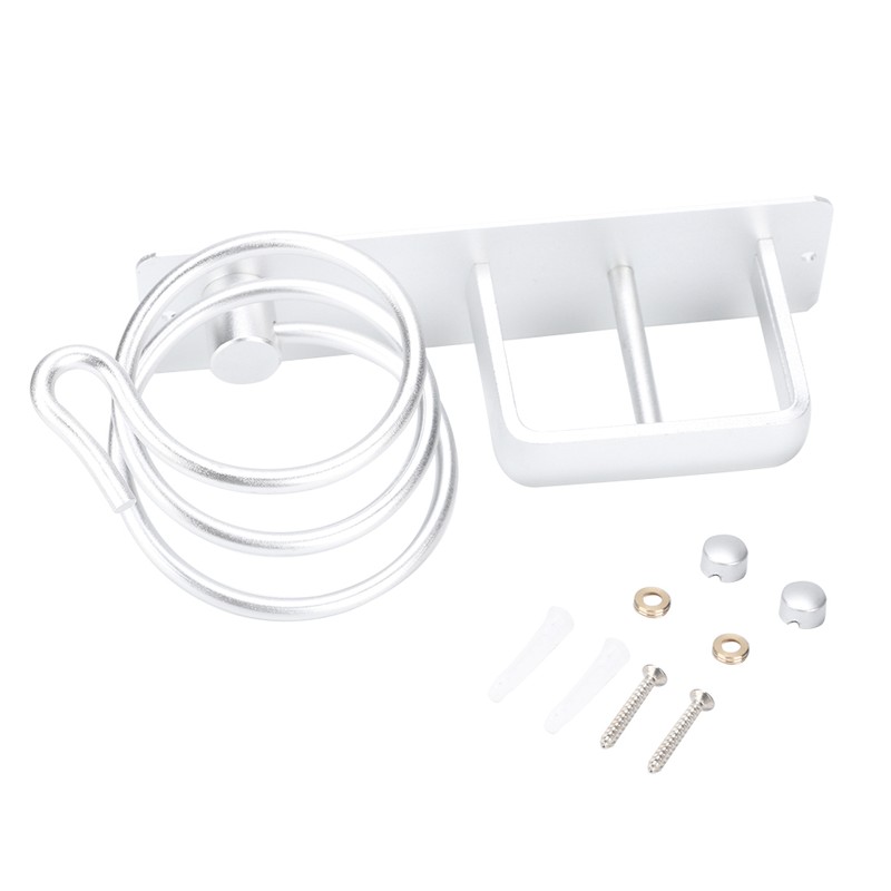 Aluminum Wall Mounted Shelf Hair Dryer Rack Organizer Holder Stand