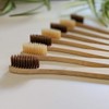 3pk Family Eco-Friendly and Natural Organic Wooden Bamboo Toothbrushes, Biodegradable,