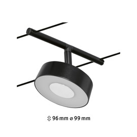 Paulmann 94480 LED Cable System Circle Single Spotlight 400 lm incl. 1 x 5 W Warm White Black Matt Chrome Plastic Metal Lighting System 3000 K