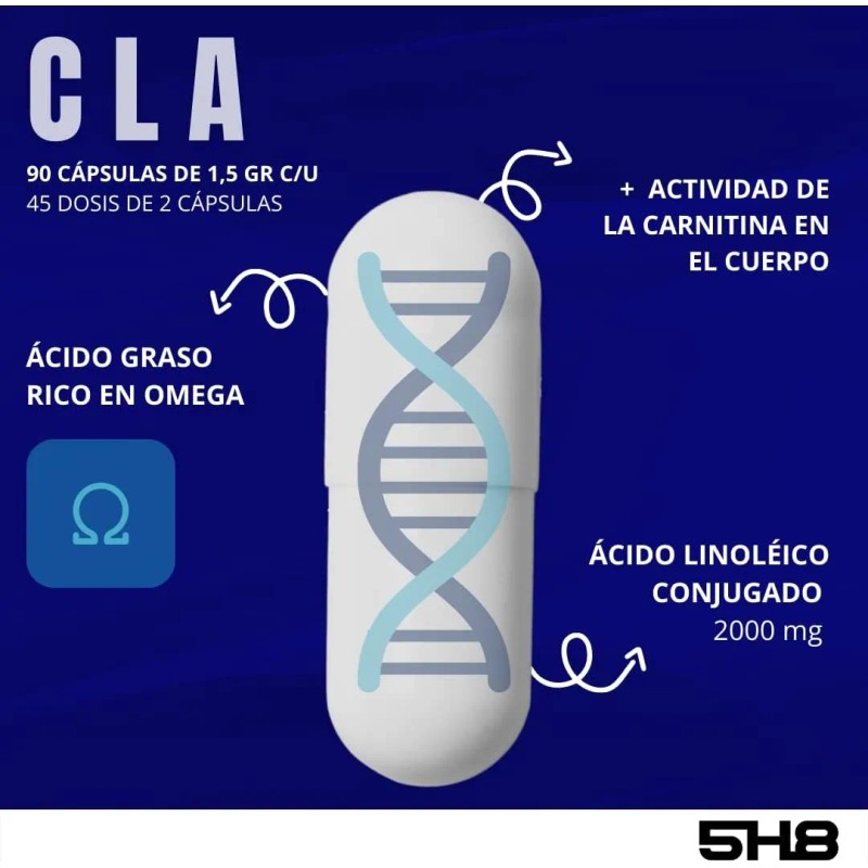5h8 Cla Acido Linoléico Conjugado Natural 90 Cápsula Blanda Sabor