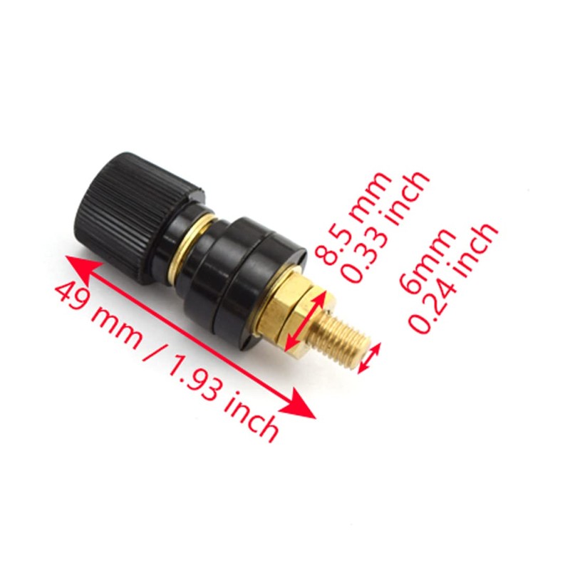 SDTC Tech 2-Pack Copper Battery Terminal Studs 1/4" M6 Remote
