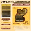 QUEWEL DIY-Lash-Extension-Kit, 3D-Lash-Clusters with 280PCS 30+40+50D EyeLashes Mixed 10-16mm Eyelash